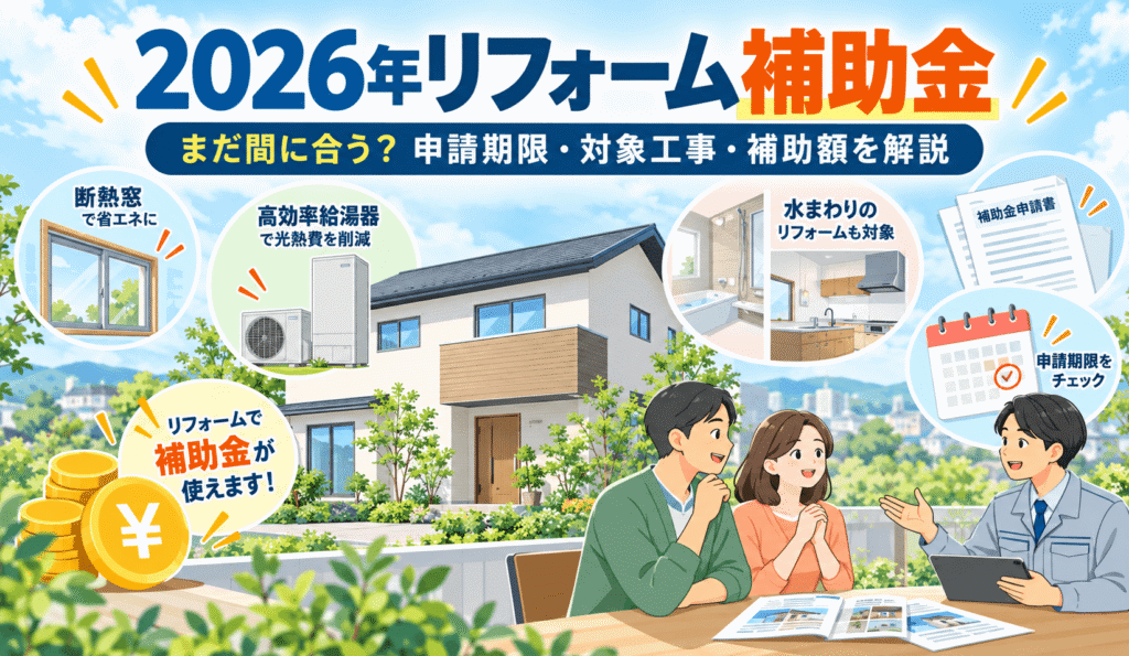 リフォーム補助金はまだ間に合う？申請期限・補助額を徹底解説